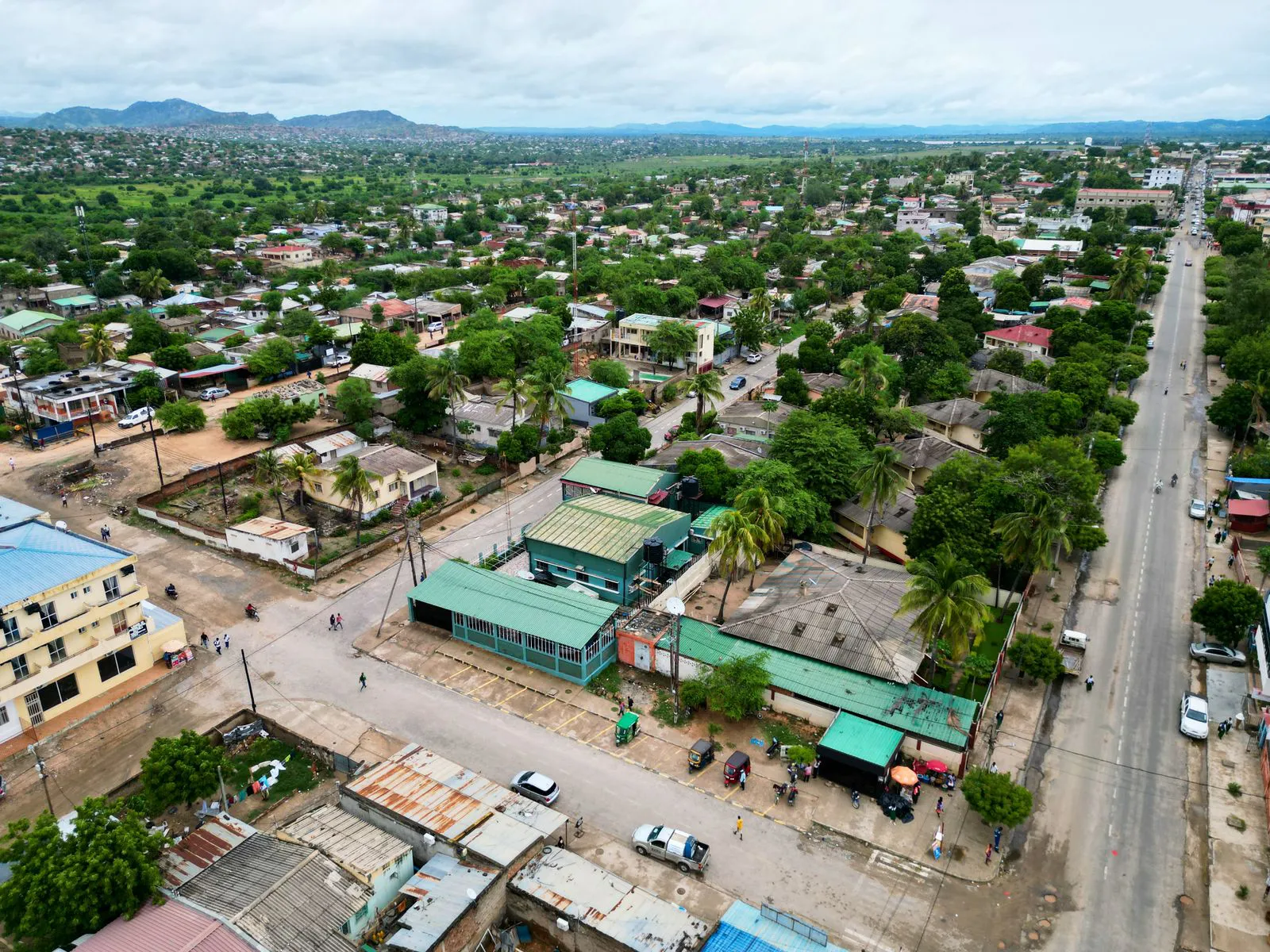 Vue aérienne d’un territoire urbain africain